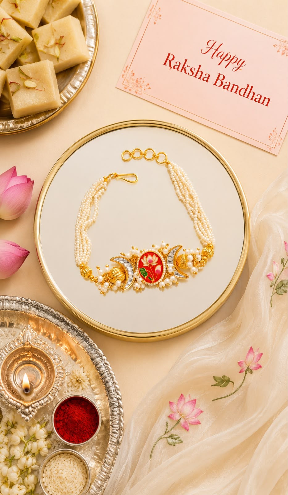 Kundan Pearl Rakhi
