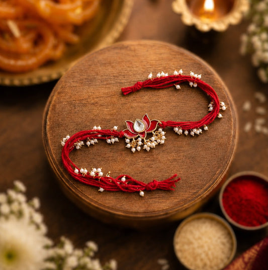 Lotus Thread Rakhi