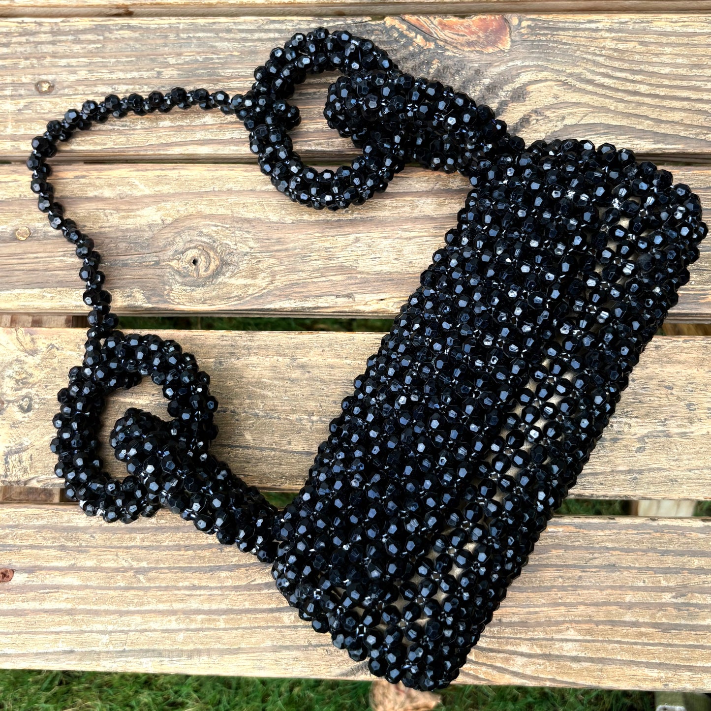 Noir Beaded Loop Bag