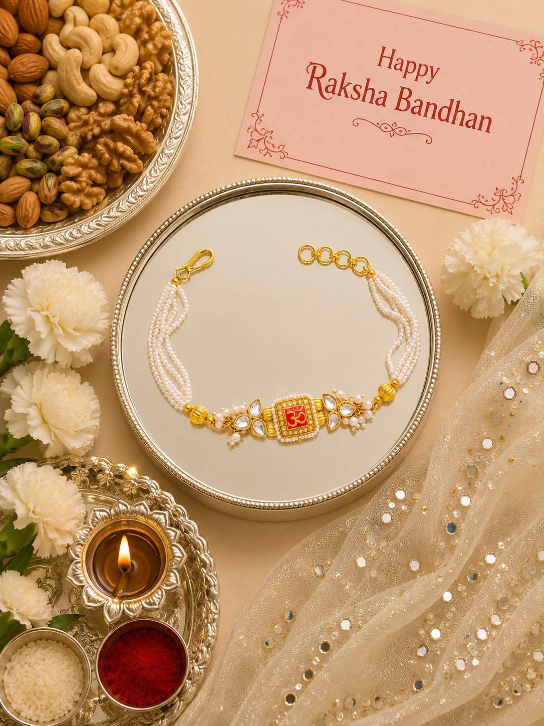 Kundan Pearl Rakhi
