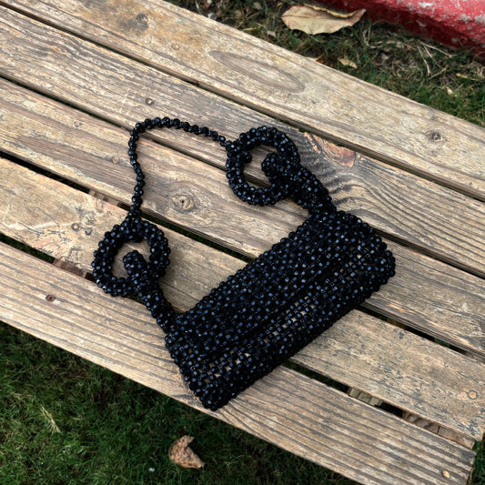 Noir Beaded Loop Bag